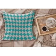 thumbnail image 2 of Geometrical Fluffy Throw Pillow Cushion Cover, Vintage Retro 50s 60s Inspired Kitchen Tiles in Diamond Shapes Print, Decorative Square Accent Pillow Case, 18" x 18", Turquoise and Lilac, by Ambesonne, 2 of 5