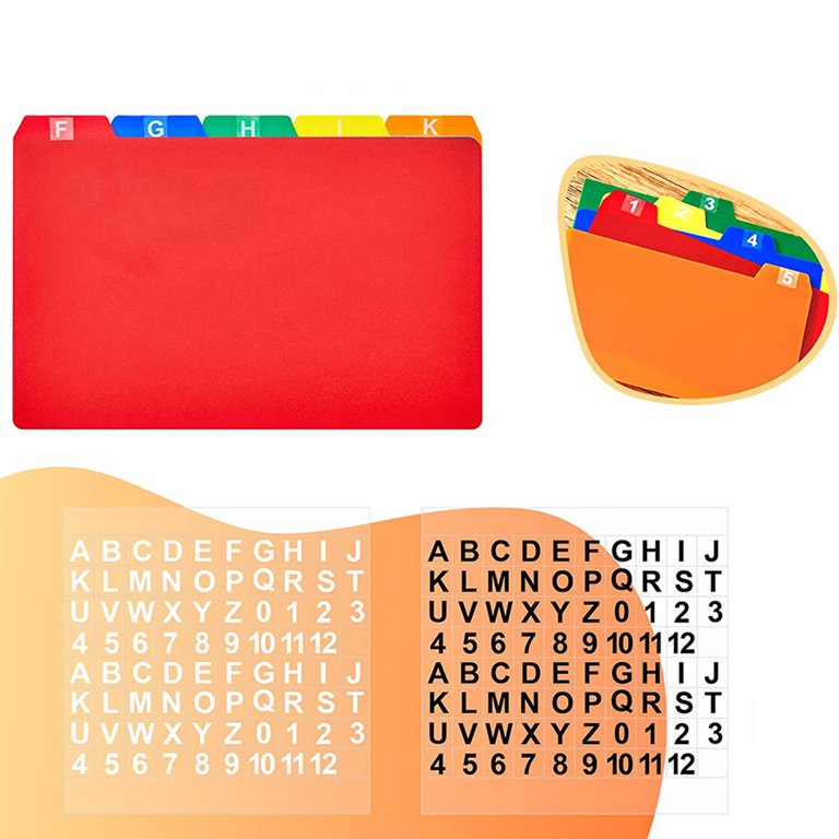 Colorful Index Card Dividers with Tabs Self Adhesive Number