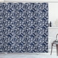 thumbnail image 1 of Ambesonne Navy Blue Shower Curtain, Floral Botanic Design, 69"Wx84"L, Dark Blue White, 1 of 3