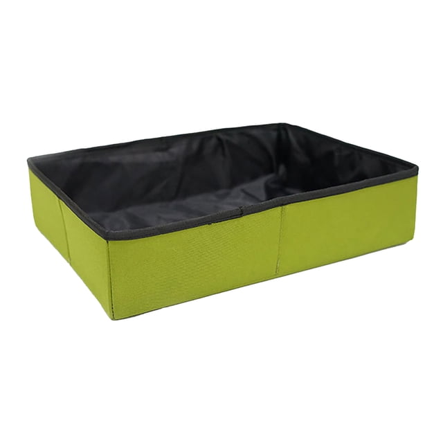 Caja de arena de viaje portátil para gatos, sin olor, ligera, impermeable, plegable, caja de arena de viaje para suministros para gatos, verde L 35 x 45 cm/13,8 x 17,7 pulgadas