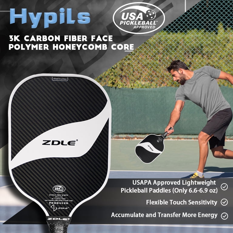 Raquette Pickleball ZCEBRA Graphite - Noyau Honeycomb - Housse Néoprène Incluse