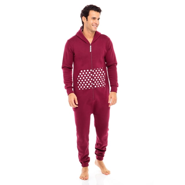 Combinaison de Pyjama Unisexe pour Hommes Adultes une Pièce Sans Pieds