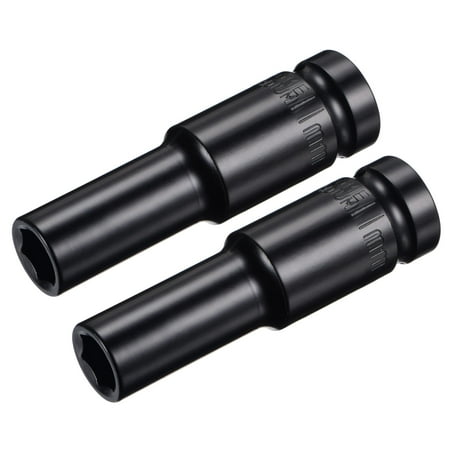 

Uxcell 1/2 Drive by 11mm Deep Impact Socket Heat-Treated CR-V Steel 3.15 Length 6-Point Metric Sizes 2 Pack