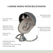Monbebe 5-Mode Baby Swing with Bluetooth, Castle Point