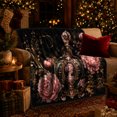 thumbnail image 3 of Ornate Cameo decorative motif Bottle With Pink Peonies, Soft Flannel Blanket with Victorian Still Life Print, Housewarming Gift and Home Decor for Bedroom and Living Room, 3 of 7