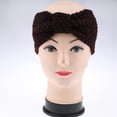 thumbnail image 2 of Diademas de turbante con lazo sólido de punto para mujer, diadema cálida para invierno, orejas navideñas café jinwen Diadema de turbante de punto, 2 of 8