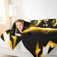 thumbnail image 4 of Homewish Lightning Pattern Queen Comforter Set,Cartoon Cool Print Bedding Sets,Yellow Black Bedding Comforter Set For Kids,Super Cozy Room Decor Reversible,3-Piece, 4 of 8