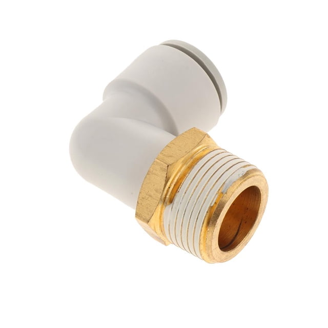 Adaptador De Conector De Tubos De Plástico Latón NPT Rosca De ángulo Codo Neumático SKQ2L16-06-S Gloria Conector neumático