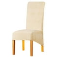 thumbnail image 3 of GUOOL Velvet Stretch Dining Cover for Kitchen Restaurant Multi Occasions, Beige, 3 of 9