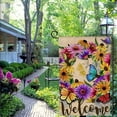 thumbnail image 6 of PHYHOO Welcome Summer Flower Wreath Home Decorative House Flag, Daisy Floral Garden Yard Vintage Butterfly Decor Outside Decorations, Spring Farmhouse Outdoor Flag Double Sided  28x40in, 6 of 8