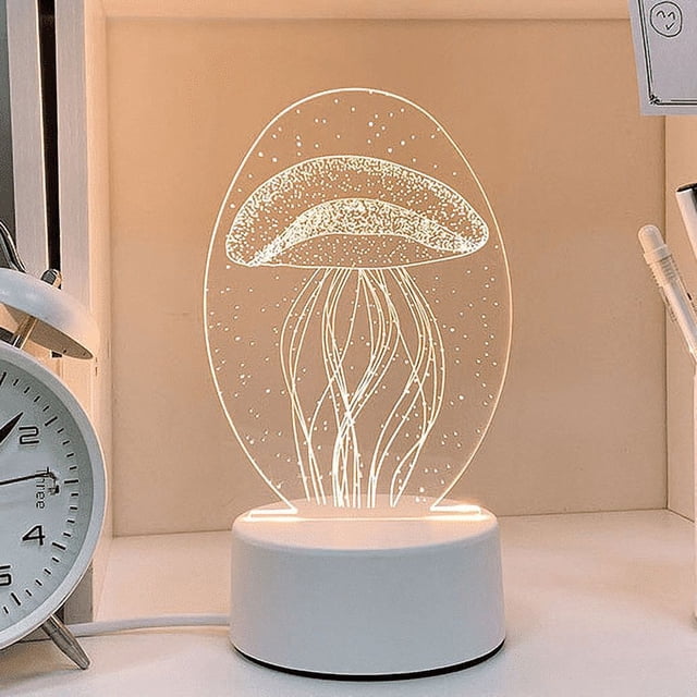 Regalo creativo 3D Luz de noche Regalo de vacaciones para niños Tablero de mensajes en blanco acrílico borrable escrito a mano DIY