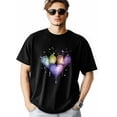 thumbnail image 2 of Camisetas de manga corta con corazón para San Valentín para hombre, camisetas de cuello redondo, 2 of 8