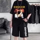 thumbnail image 2 of Conjuntos de dos piezas con estampado de Eminem para hombre, camiseta de manga corta, pantalones cortos, traje deportivo informal de talla grande, Conjunto de camiseta de Hip Hop para mujer, Verano, 2 of 4