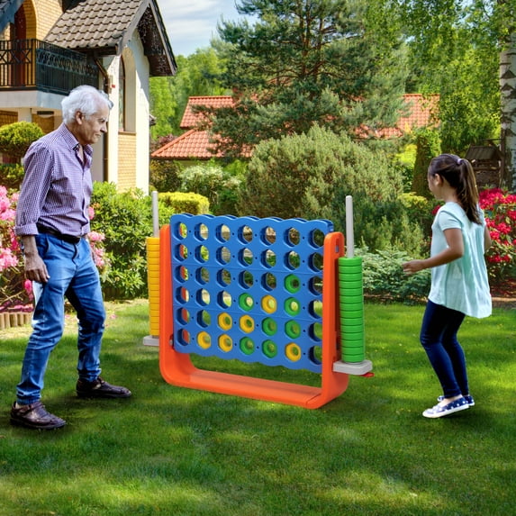 Nyeekoy Jumbo 4-to-Score Game Set Tailgate for Kids and Adults, Orange + Blue