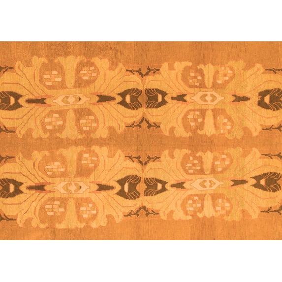 Ahgly Company Indoor Rectangle Abstract Orange Modern Area Rugs, 8' x 10'