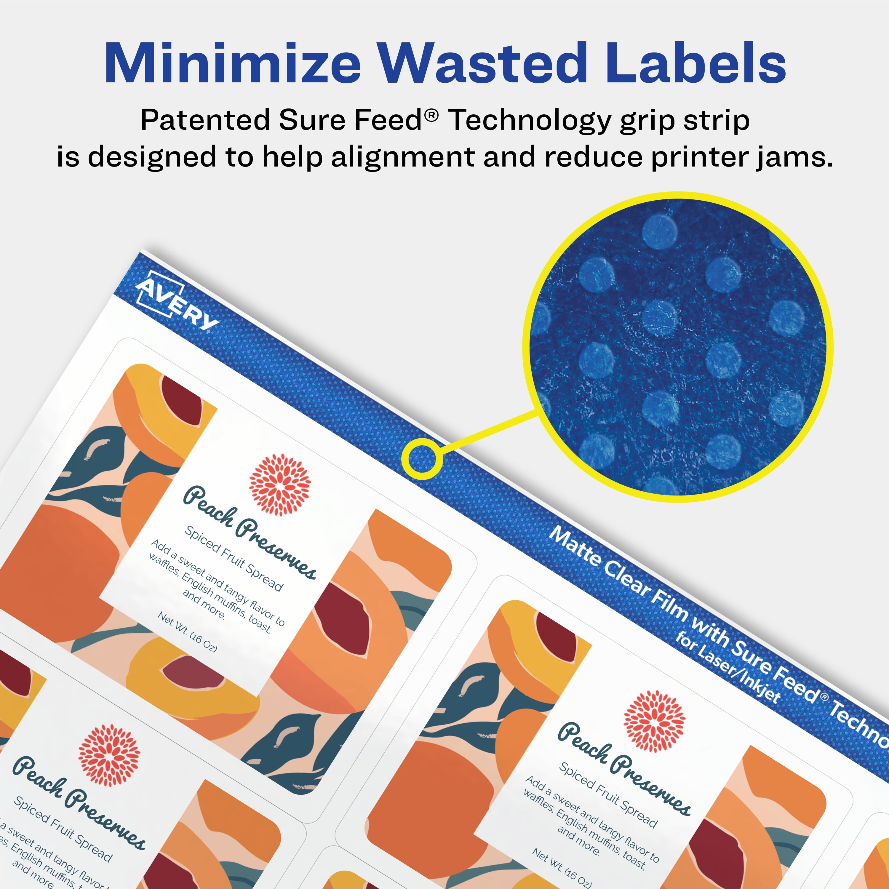 Avery Matte Clear Rectangle Labels, 2" x 2-5/8", 750 Total