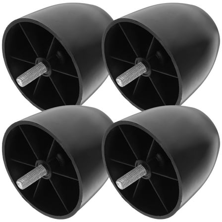 TOYMYTOY 4pcs Couch Leg Round Black Plastic Replacement Feet for Furniture Support