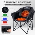 thumbnail image 5 of NAIZEA Oversized Heated Camping Chair, Portable Folding Lawn Chair, 3 Heat Levels, Outdoor Lounge Patio Chair, with Large Pockets , Travel Bag and Headrest, Supports 500lb, 5 of 10