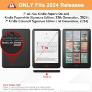 Handle Case for Kindle Paperwhite 2024 12th Generation and Colorsoft 7 Inch Model No. SA569P SA568B Magnetic Cover Flip E-book Protective Shell Pouch 7” with Auto Sleep/Wake