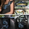 thumbnail image 3 of Uorisanigo Dragonfly Flower Front and Back Seat Covers Set Steering Wheel Cover Seat Belt Pad Car Coasters Trash Can Air Vent Organizers Rearview Mirror Cover Key Chain, Set of 15 Car Accessories, 3 of 7