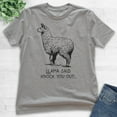 thumbnail image 2 of Kids Llama Said Knock You Out Shirt, Youth Kids Boy Girl T-Shirt, Funny Animal Tee, Llama Pun Shirt, Hip Hop Tee, Dark Heather Gray, Medium, 2 of 4