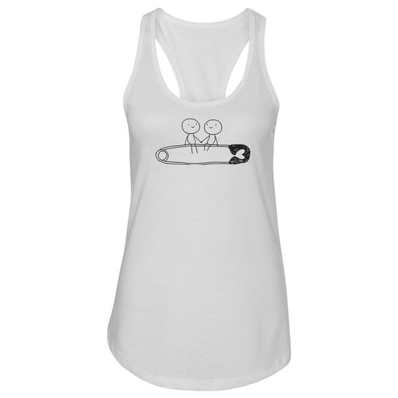 Friends Sitting On Safety Pin Tank Women -Image by Shutterstock, Female x-Small