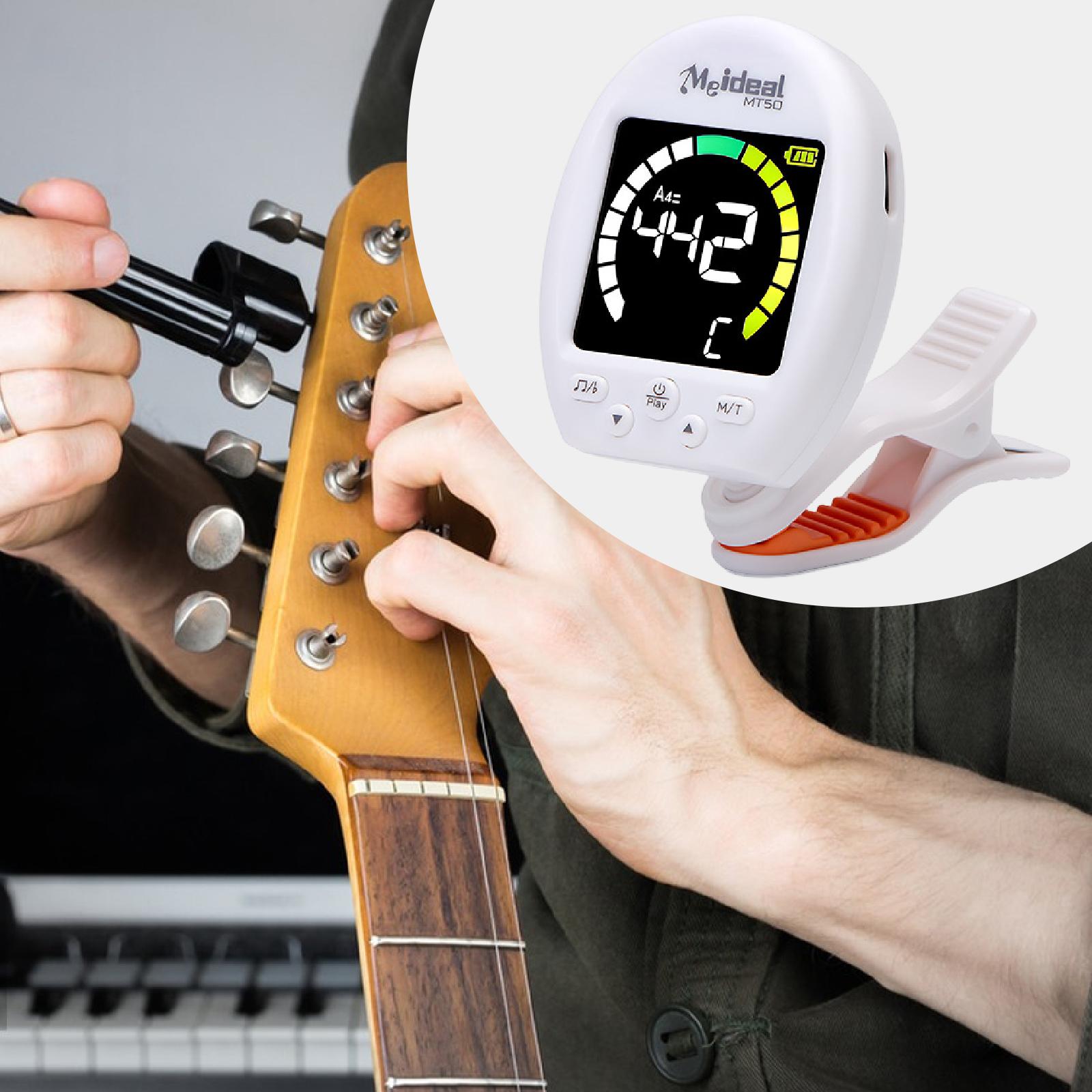 Guitar Tuner Display Screen Rotatable Clip Portable ABS for Violin Ukulele Guitar Players and Students