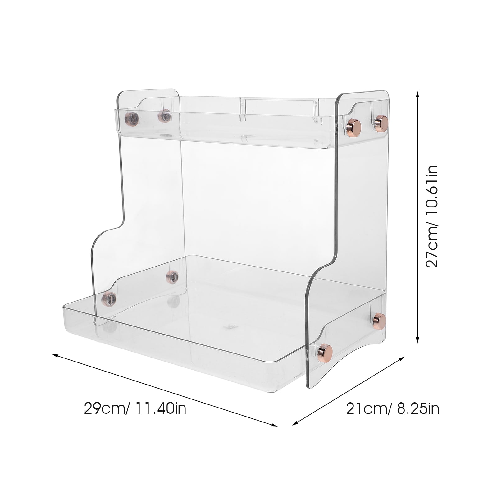 WHAMVOX Large Transparent Vanity Top Organizer Shelf for Bathroom Countertop Storage and Organization