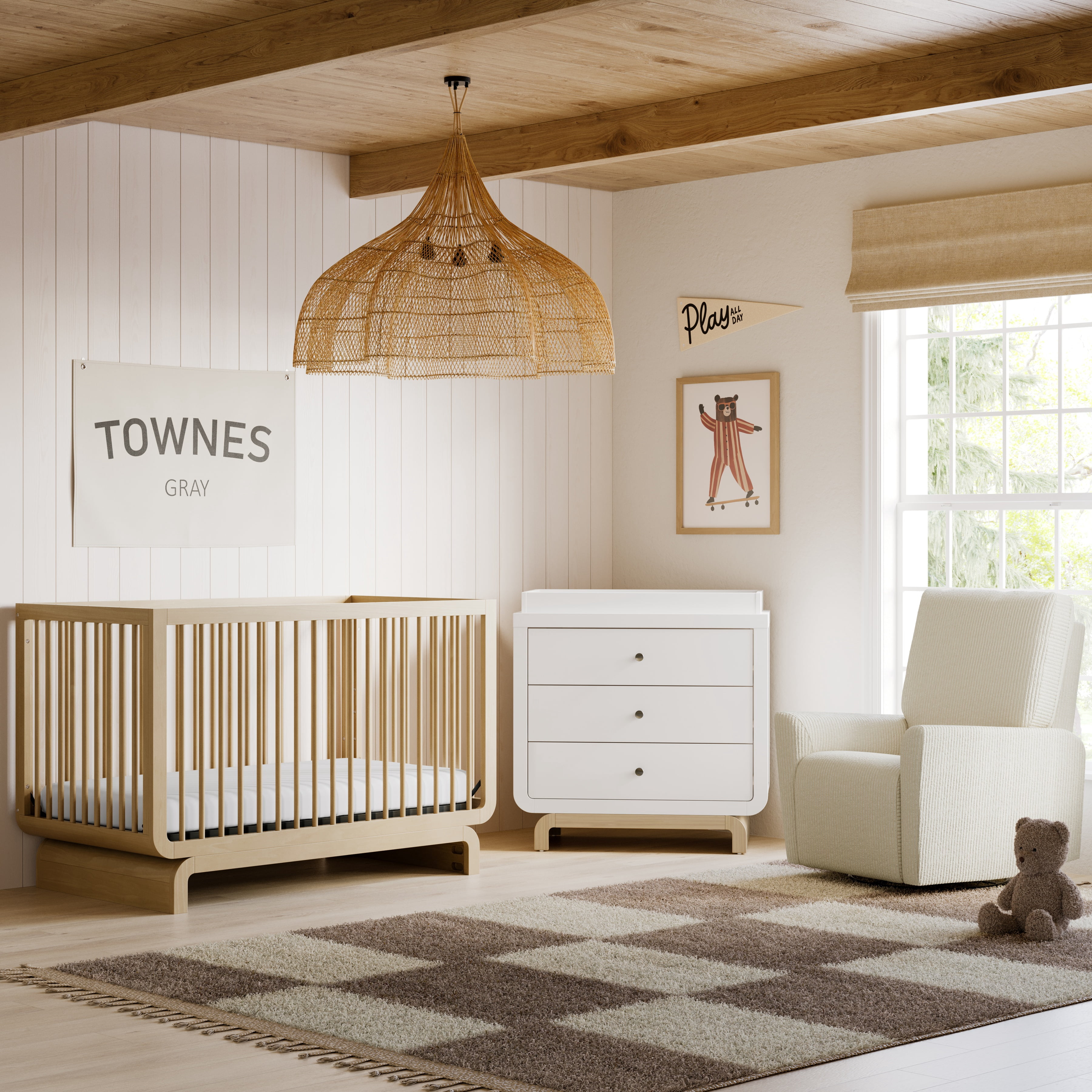 Art of Nursery by Storkcraft Santorini 5-in-1 Convertible Baby Crib, Driftwood