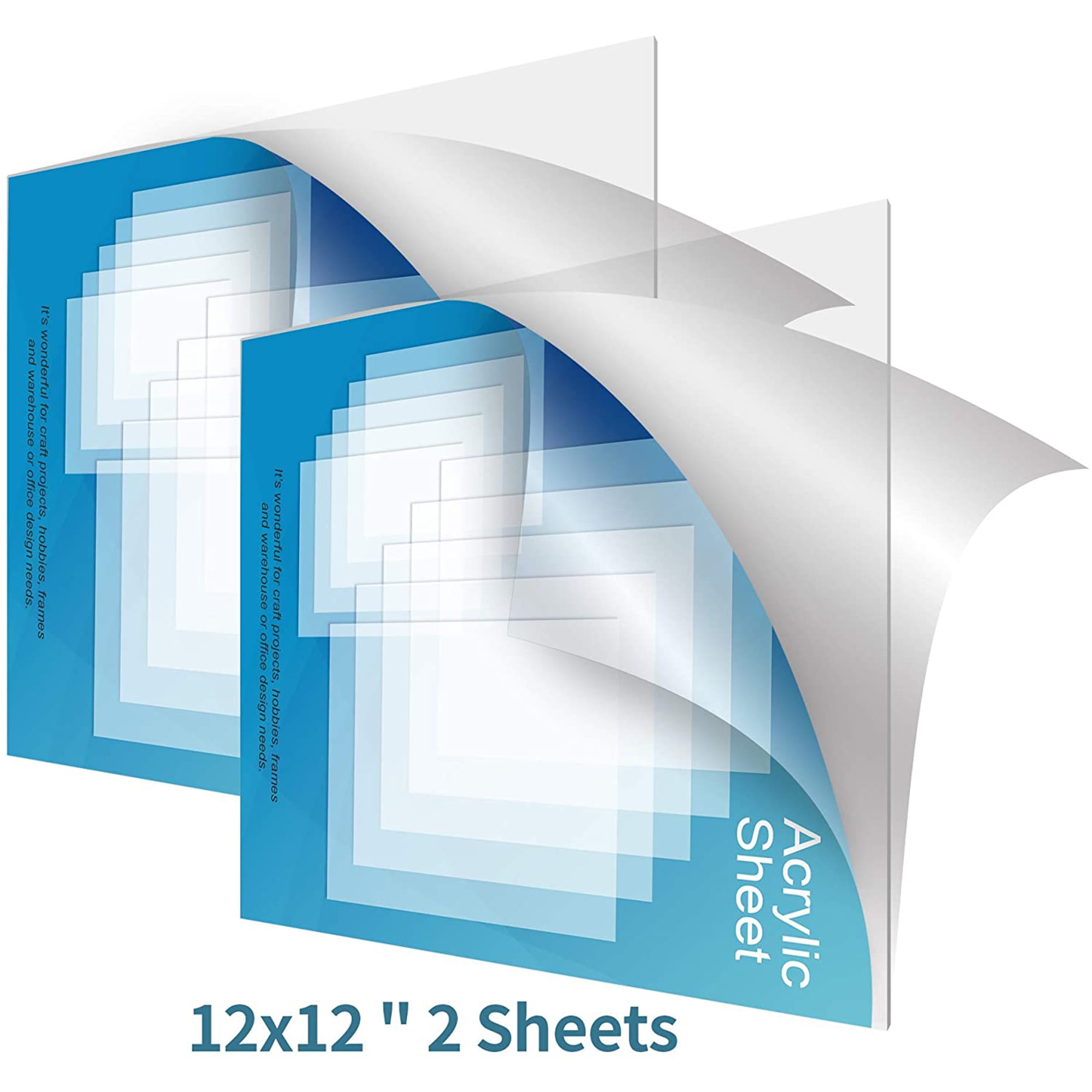 3mm 1 Pack Acrylic Sheet Clear Cast Plexiglass 12 x 24 Long Panel 1/8 Thick 