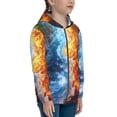 thumbnail image 5 of Naloa Red And Blue Flame Waves Teenage Zipper Hoodie, Long Sleeve Zip Up Hoodies Casual Jackets Tops for 7-12 Years-Small, 5 of 6