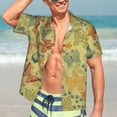 thumbnail image 5 of Lsque Floral with Butterflies pattern Hawaiian Shirt for Men, Unisex Summer Beach Casual Short Sleeve Button Down Shirts-Large, 5 of 9