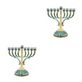 thumbnail image 3 of Baohd Rétro Hanukkah Menorah Style Européen Fournitures Ornements Type D 2 Pcs, 3 of 6