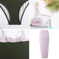 thumbnail image 5 of Traje de baño de 2 piezas para mujer, trajes de baño para mujer, bikinis sin espalda con tirantes ajustables y hebilla metálica de bloques de color para mujer, traje de baño de nailon para mujer, 5 of 5