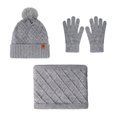 thumbnail image 2 of Rdhnmea Women Winter Beanie Hat Scarf Gloves Set, 3 Pcs Fleece Knitted Pompom Hat Thick Warm Neck Scarf and Gloves Winter Gift Accessories, 2 of 9