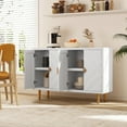 thumbnail image 5 of HLR Navy Blue 48" Modern Accent Sideboard Buffet Cabinet with 4 Doors Storage & Shelves for Kitchen, 5 of 8