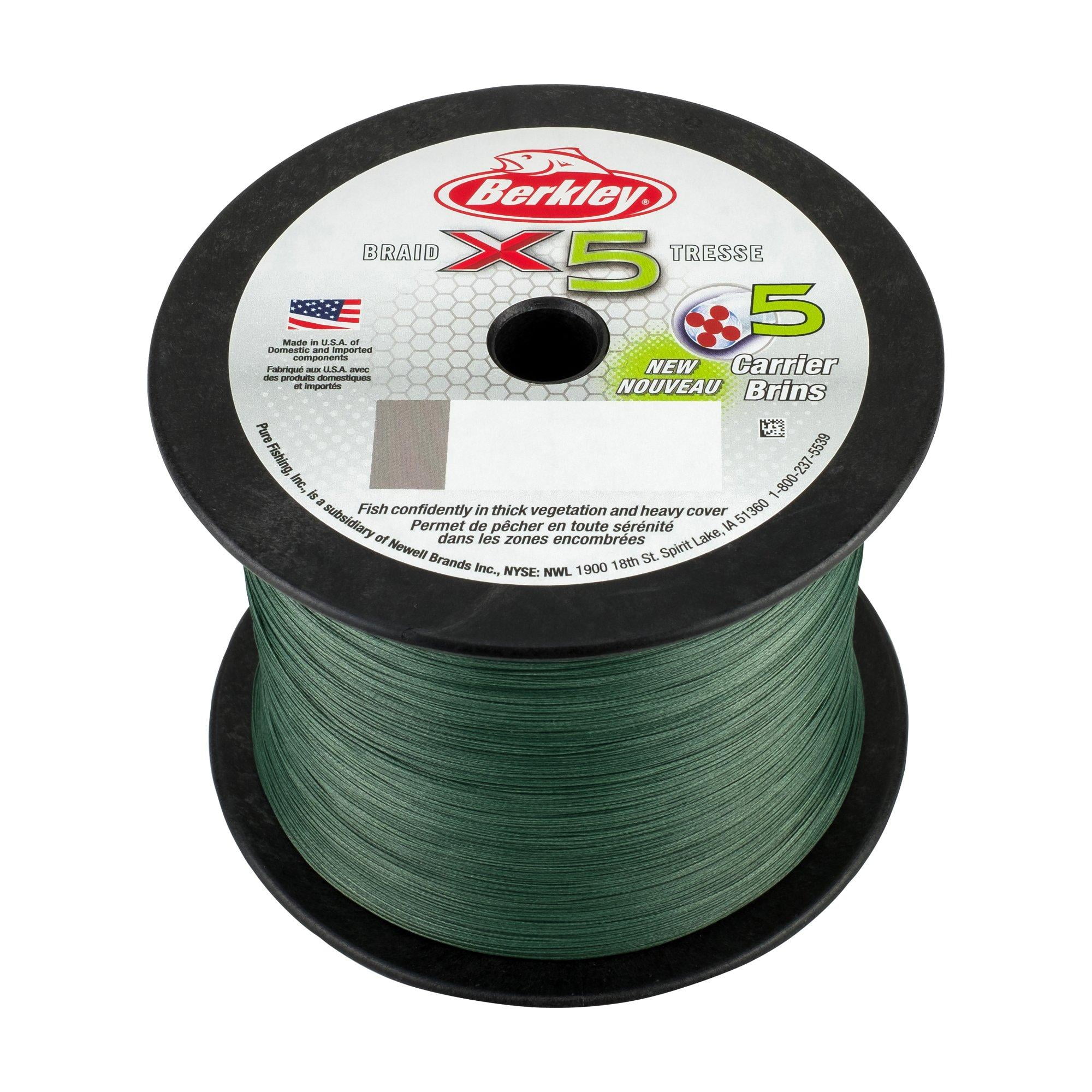 Berkley x5 Braid Fishing Line, Crystal, 20 lb Test Strength, 328 yd