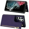thumbnail image 5 of for Samsung Galaxy S22 Ultra Case with Card Holder for Women,Galaxy S22 Ultra 5G Crossbody Phone Case Wallet with Strap,PU Leather Zipper Lanyard Credit Card Slot Kicstand,6.8",Purple, 5 of 13