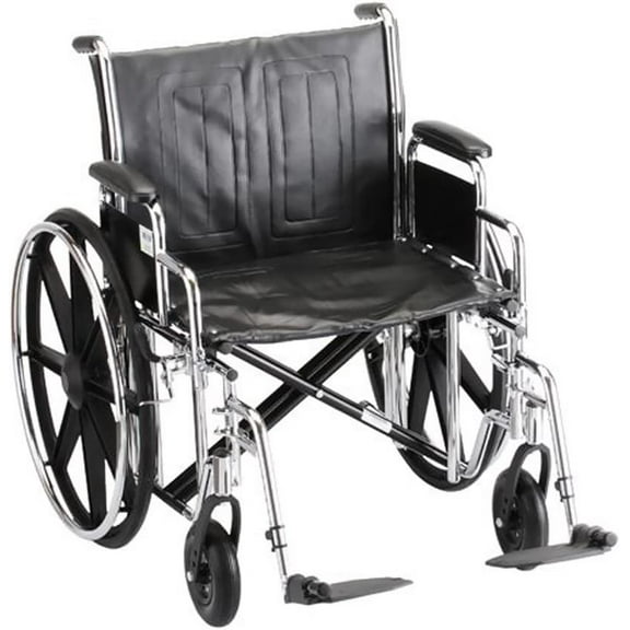 22 Inch Steel Wheelchair w/ Detachable Desk Arms & Swing Away Footrests - 1 Each / Each - 5220S