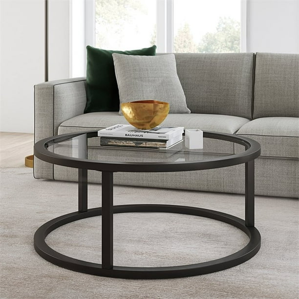 Evelyn Zoe Contemporary Round Coffee, Modern Round Glass Top Coffee Table