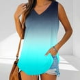 thumbnail image 6 of Feancey V Neck Workout Tank Tops for Women Loose Fit Sleeveless T-Shirts Dressy Trendy Gradient Color Athletic Tank Top Comfy Camisole Shirt Sky Blue S, 6 of 9