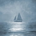 thumbnail image 3 of Bluebird Barn 20x20 Black Modern Framed Museum Art Print Titled - Solo Blue Sea Sailboat, 3 of 5