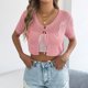thumbnail image 3 of Tops de Color Sólido para las Mujeres Cuello Redondo Manga Corta Blusa Casual Camiseta Verano Suave, Blusas para las Mujeres Casual, 3 of 8