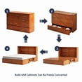 thumbnail image 3 of ZAFLY Murphy Cube Cabinet Bed with USB Charging Station, Murphy Bed Cabinet with Large Drawer & Folding Mattress, Queen Size Bed Frame for Guest Room/Living Room/Bedroom - Cherry, 3 of 8