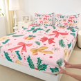thumbnail image 3 of Homewish Cartoon Bowknot Full Size Sheets 4-Piece for Kids Children Teens,Happy New Year Breathable Bed Sheets,Merry Christmas Xmas Lightweight Sheet Sets,Microfiber Bedroom Decor, 3 of 7