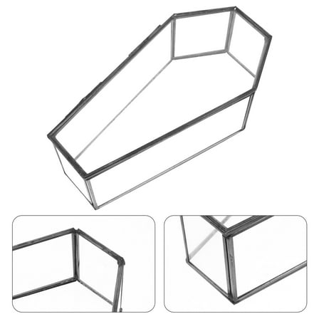 Moluckfu  Coffin Box Glass Display For Jewelry 1Set