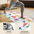 thumbnail image 4 of Colorful Dinosaurs Silhouettes Pattern Hot Yoga Mat Towel Non Slip for Hot Yoga - Quick-Drying Yoga Mat Cover with 4 Corner Pockets with Travel Bag - Hot Yoga Towel Non Slip 74"x26", 4 of 6