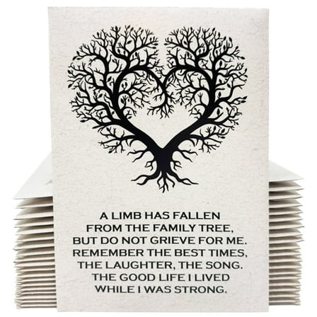 Forget Me Not Seeds - Cream Tree of Life Funeral Favors - 20 Prefilled Seed Packets
