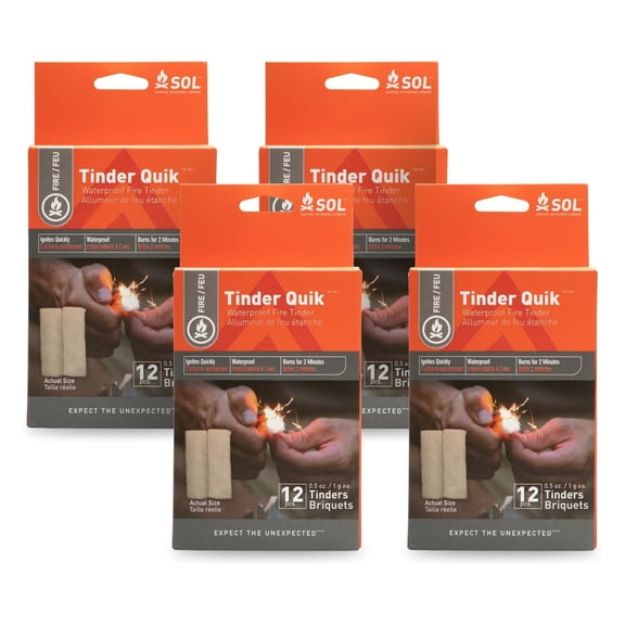 Survive Outdoors Longer Tinder-Quik Fire Starter, 12 ct (Pack of 4)