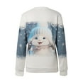 thumbnail image 5 of DHFJKG Women's Casual Christmas Pullover Cute Rabbit Snowflake Printed Long Sleeve Crew Neck Sweatshirt Fall Winter Cozy Tops, 5 of 7